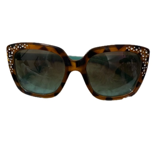 Brown Oversized Square Sunglasses with Metallic Studs - Picture 1 of 3